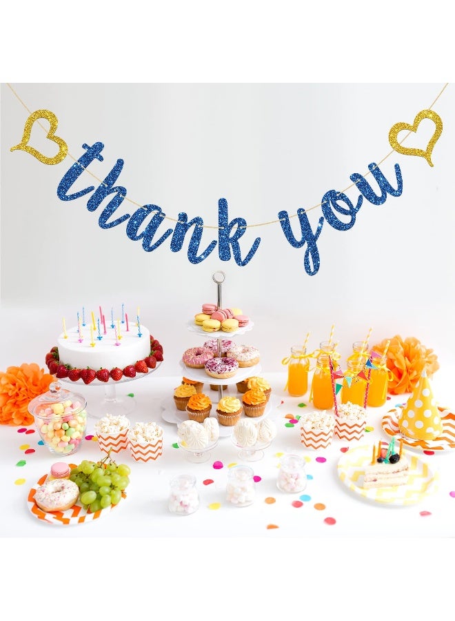 INNORU Thank You Banner Navy Blue Glitter, Wedding Bridal Shower, Thanksgiving Day Party Decorations, Engagement Party Banner, Perfect Wedding Party Decoration Suppllies - Image 3
